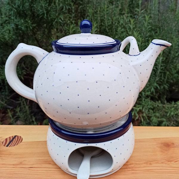 Bunzlauer Keramik Teekanne 1,8 Liter mit Sövchen